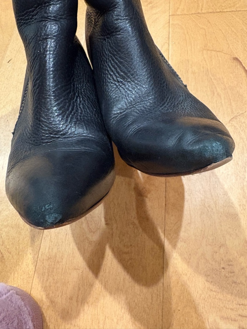 Splendid Neva ankle boots booties zipped cone heel pebbles leather black sz 8.5 - Picture 4 of 9